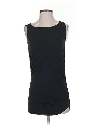 Pre-owned Halogen Sleeveless Top Black One Shoulder Neckline Tops