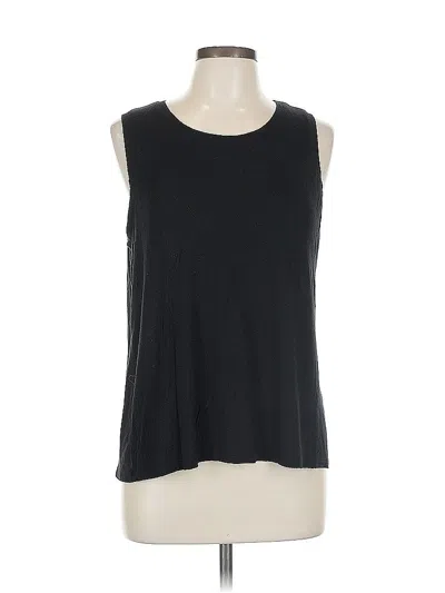 Pre-owned Halogen Sleeveless Top Black Scoop Neck Tops