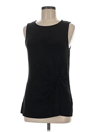 Pre-owned Halogen Sleeveless Top Black Scoop Neck Tops