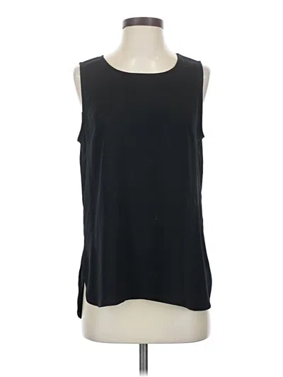 Pre-owned Halogen Sleeveless Top Black Scoop Neck Tops