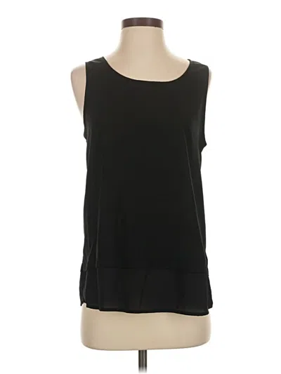 Pre-owned Halogen Sleeveless Top Black Scoop Neck Tops