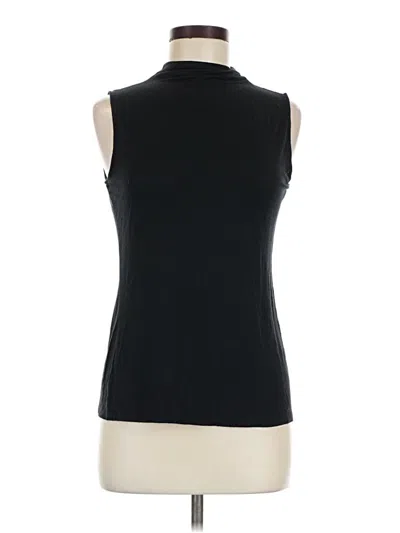Pre-owned Halogen Sleeveless Top Black Turtleneck Tops