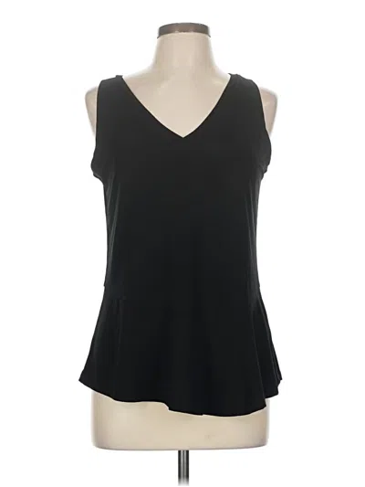 Pre-owned Halogen Sleeveless Top Black V Neck Tops