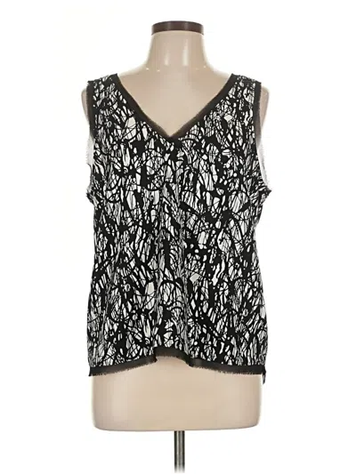 Pre-owned Halogen Sleeveless Top Black V Neck Tops