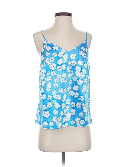 Pre-owned Halogen Sleeveless Top Blue Sweetheart Neckline Tops