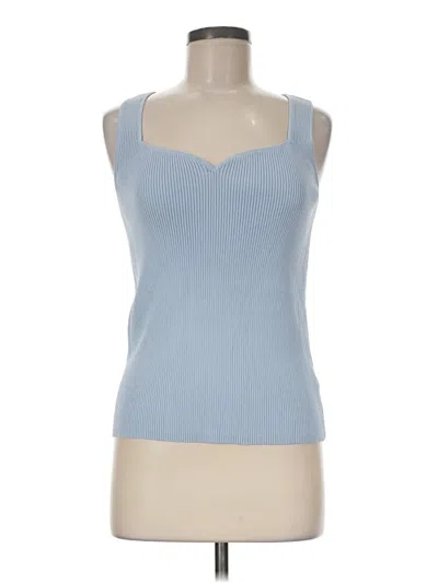 Pre-owned Halogen Sleeveless Top Blue Sweetheart Neckline Tops