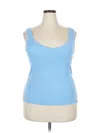 Halogen Sleeveless Top Blue Sweetheart Neckline Tops In Brown