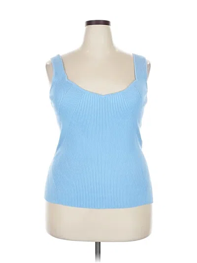 Halogen Sleeveless Top Blue Sweetheart Neckline Tops In Brown