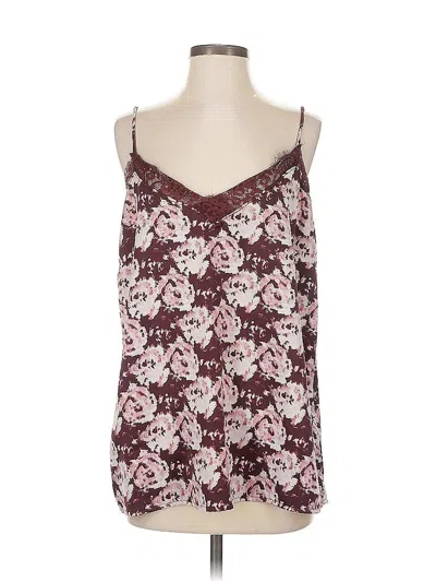Pre-owned Halogen Sleeveless Top Burgundy Sweetheart Neckline Tops