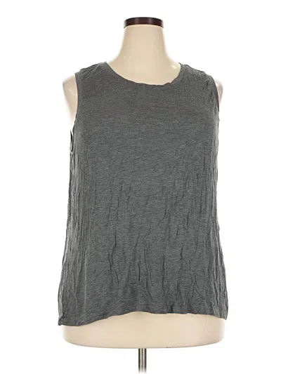Pre-owned Halogen Sleeveless Top Gray Boatneck Tops