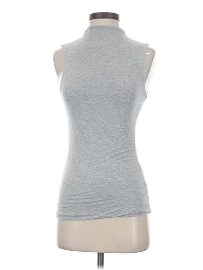 Pre-owned Halogen Sleeveless Top Gray Halter Neckline Tops
