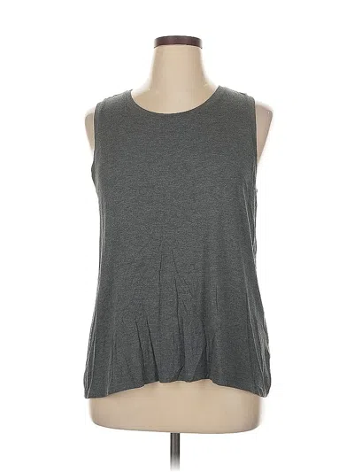Pre-owned Halogen Sleeveless Top Gray Scoop Neck Tops