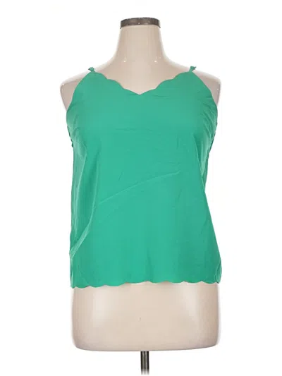 Pre-owned Halogen Sleeveless Top Green Halter Neckline Tops