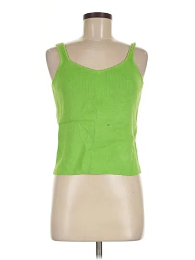 Pre-owned Halogen Sleeveless Top Green Sweetheart Neckline Tops