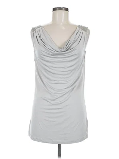 Pre-owned Halogen Sleeveless Top Silver Cowl Neck Tops