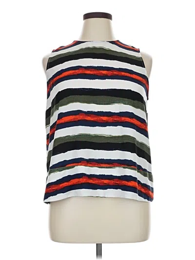 Pre-owned Halogen Sleeveless Top Silver Halter Neckline Tops