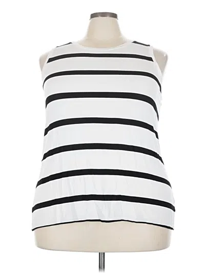 Pre-owned Halogen Sleeveless Top White Boatneck Tops