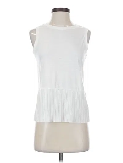 Pre-owned Halogen Sleeveless Top White Boatneck Tops
