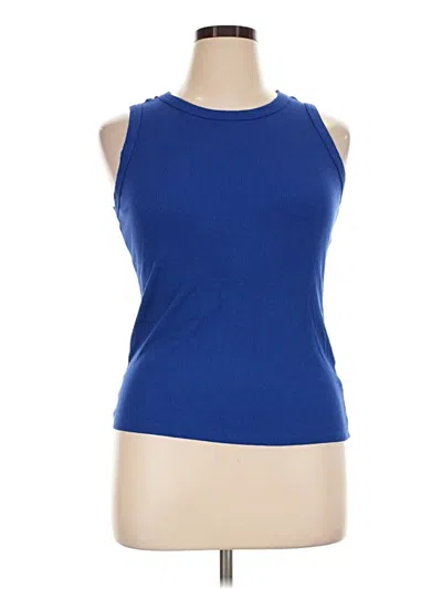 Pre-owned Halogen Sleeveless T-shirt In Blue