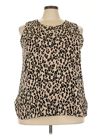 Pre-owned Halogen Sleeveless T-shirt In Brown