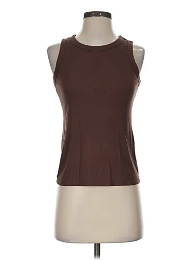 Pre-owned Halogen Sleeveless T-shirt In Brown
