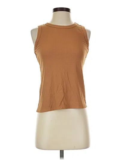 Pre-owned Halogen Sleeveless T-shirt In Brown