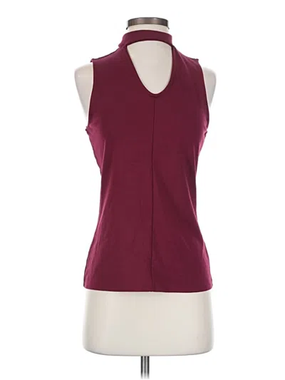 Pre-owned Halogen Sleeveless T-shirt In Burgundy
