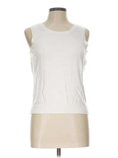 Pre-owned Halogen Sleeveless T-shirt In Ivory