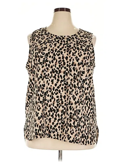 Pre-owned Halogen Sleeveless T-shirt In Tan