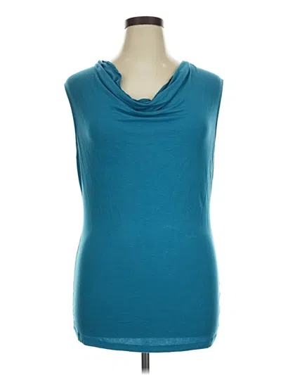 Pre-owned Halogen Sleeveless T-shirt In Teal