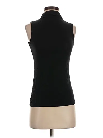 Pre-owned Halogen Sleeveless Turtleneck In Black