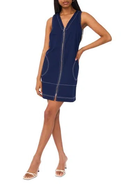 Halogen ® Sleeveless Zip Through A-line Minidress In Blue