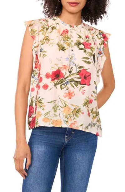 Halogen ® Smocked Flutter Sleeve Top In Neutral