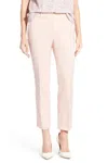 Halogen Soft Stretch Casual Work Cotton Cropped Pants In Pink In Pink