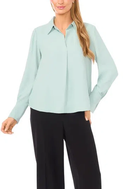Halogen ® Split Cuff Button-up Top In Green