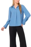 Halogen ® Split Cuff Button-up Top In Blue
