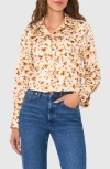 Halogen ® Split Cuff Button-up Top In New Ivory Print