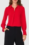 Halogen ® Split Cuff Button-up Top In Ultra Red