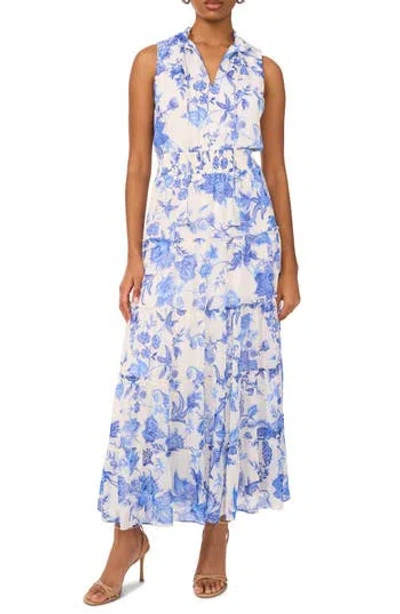 Halogen ® Split Neck Tiered Maxi Dress In Ocean Blue