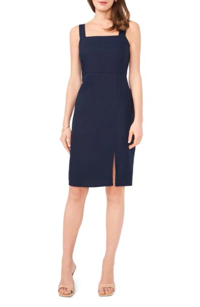 Halogen Square Neck Sheath Dress In Classic Navy Blue