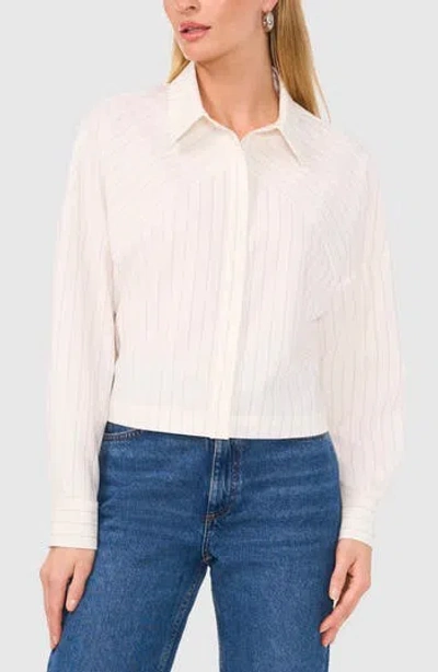Halogen ® Stripe Button-up Top In New Ivory White