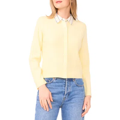 Halogen ® Stripe Collar Twofer Cardigan In Yellow