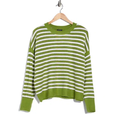 Halogen ® Stripe Crewneck Sweater In Kelp Forest