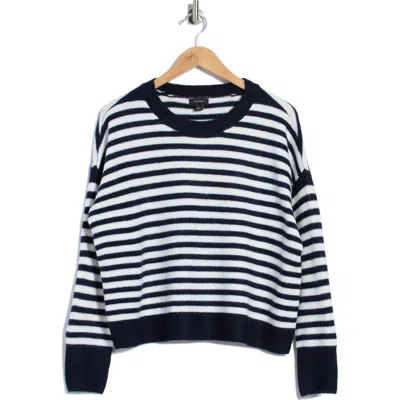 Halogen ® Stripe Crewneck Sweater In Not So Navy