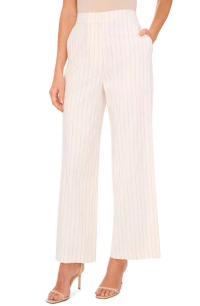 Halogen Stripe Elastic Back Wide Leg Pants In New Ivory