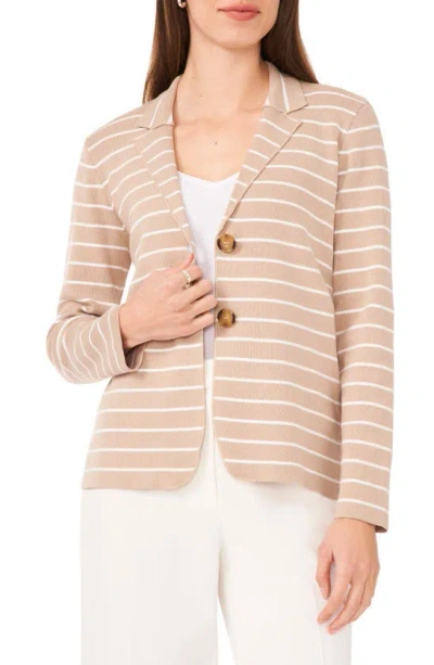 Halogen Stripe Knit Blazer In Oxford Tan