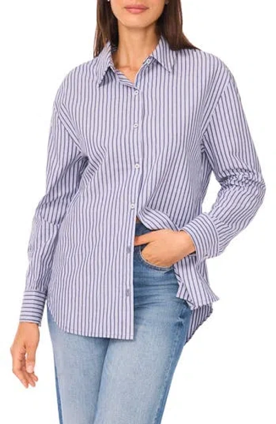Halogen ® Stripe Poplin Button-up Shirt In Blue