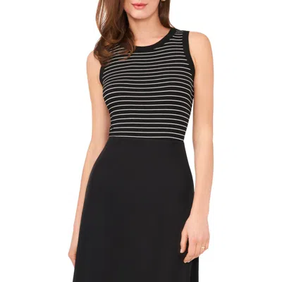 Halogen ® Stripe Rib Tank In Rich Black/white Mini Stripe