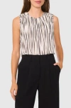Halogen ® Stripe Sleeveless Pleated Shell In Multi