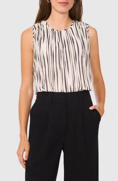 Halogen ® Stripe Sleeveless Pleated Shell In Multi